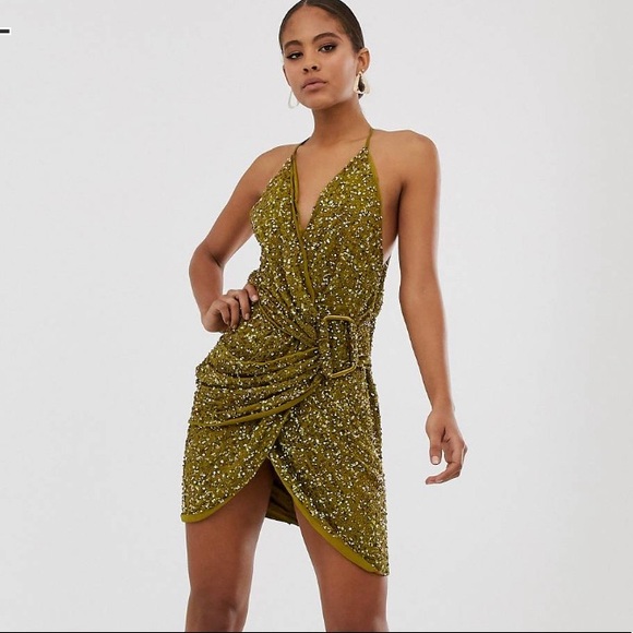 asos shiny dress